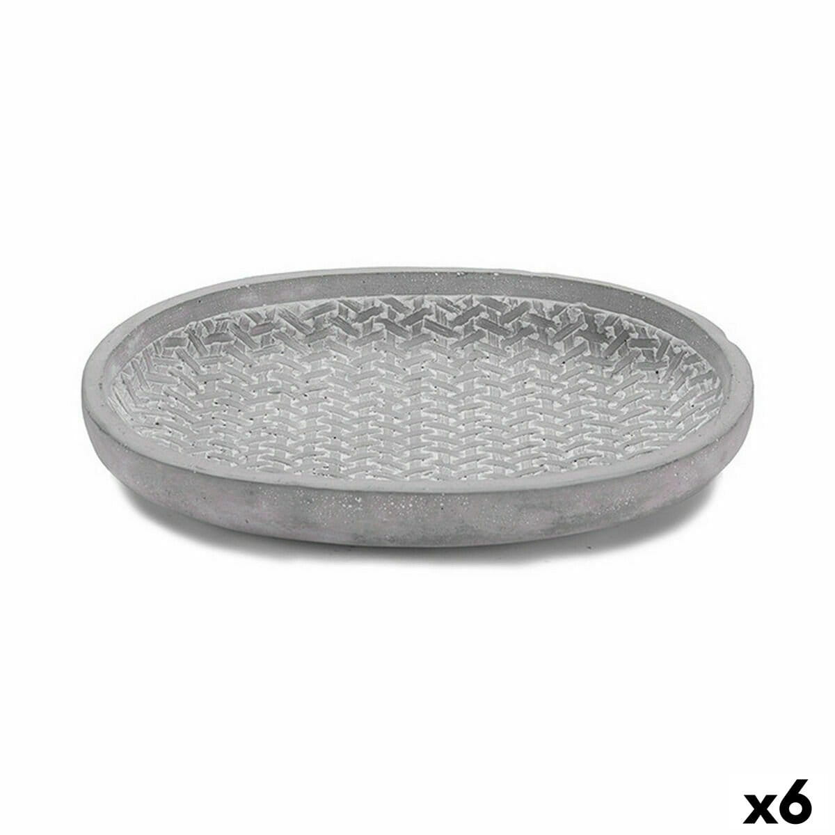 Plato para Maceta Ibergarden Gris Cemento Con relieve 28 x 4 x 23 cm (6 Unidades)