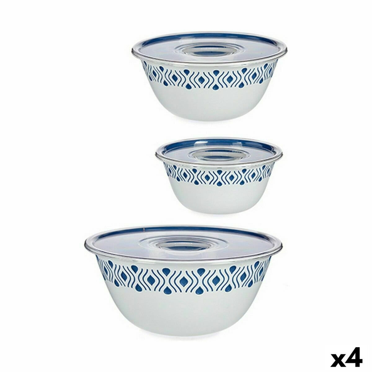 Recipiente Conservador de Alimentos Stefanplast Tosca Azul Plástico 29,5 x 13 x 29,5 cm Con Tapa 4 Unidades