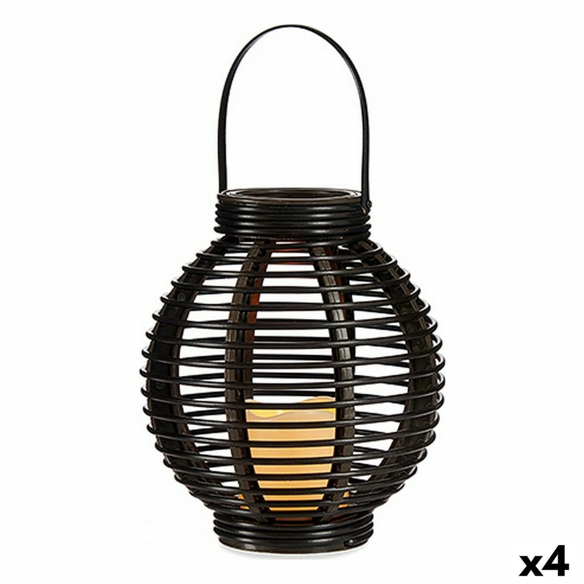 Farol LED Ibergarden Marrón Plástico 21 x 23,7 x 21 cm (4 Unidades)