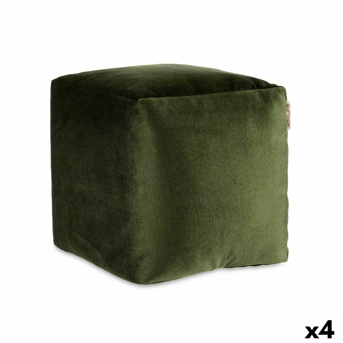 Puff Gift Decor Verde Poliestireno Terciopelo (4 Unidades)