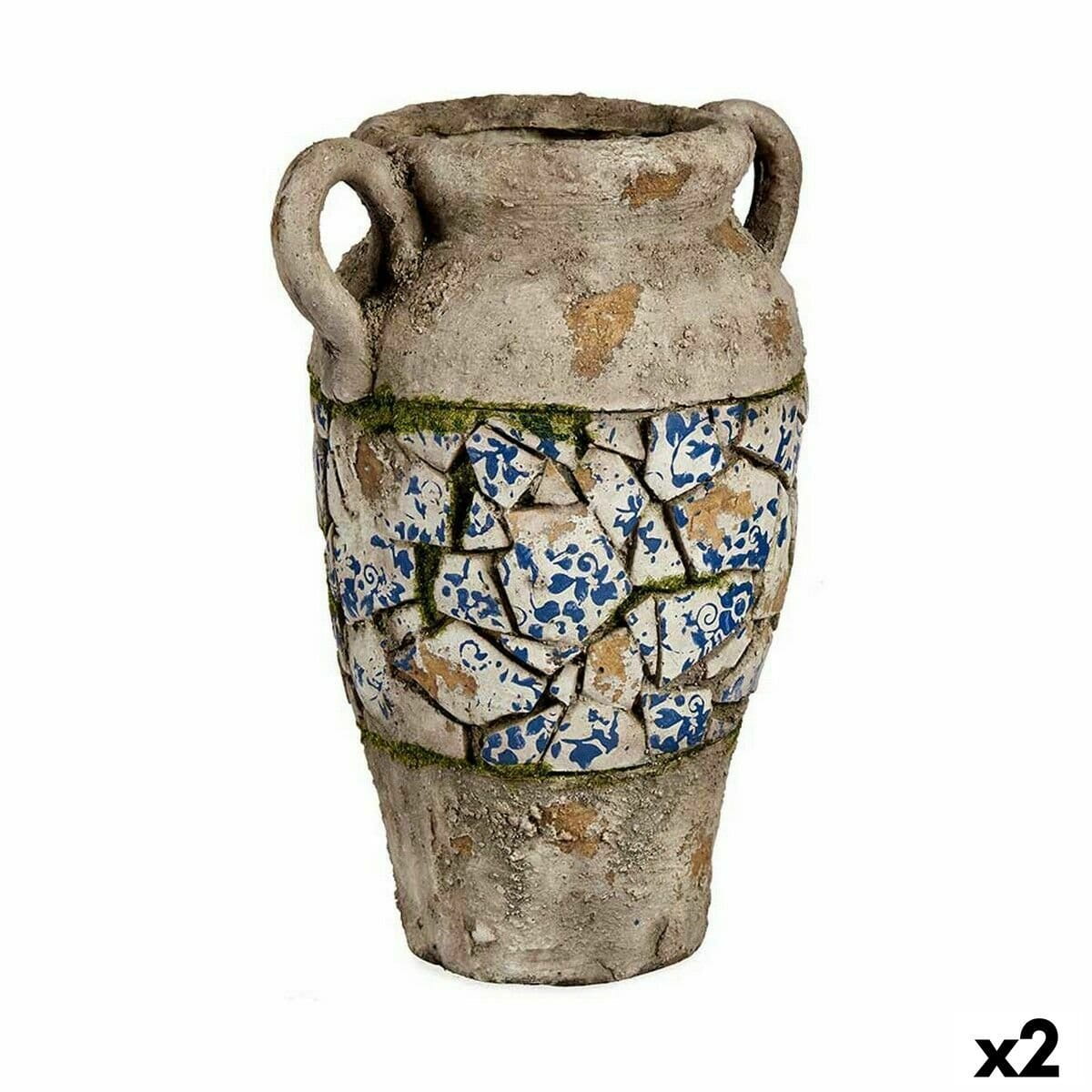 Figura Decorativa para Jardín Ibergarden Poliresina Jarrón 21 x 34,5 x 28 cm (2 Unidades)