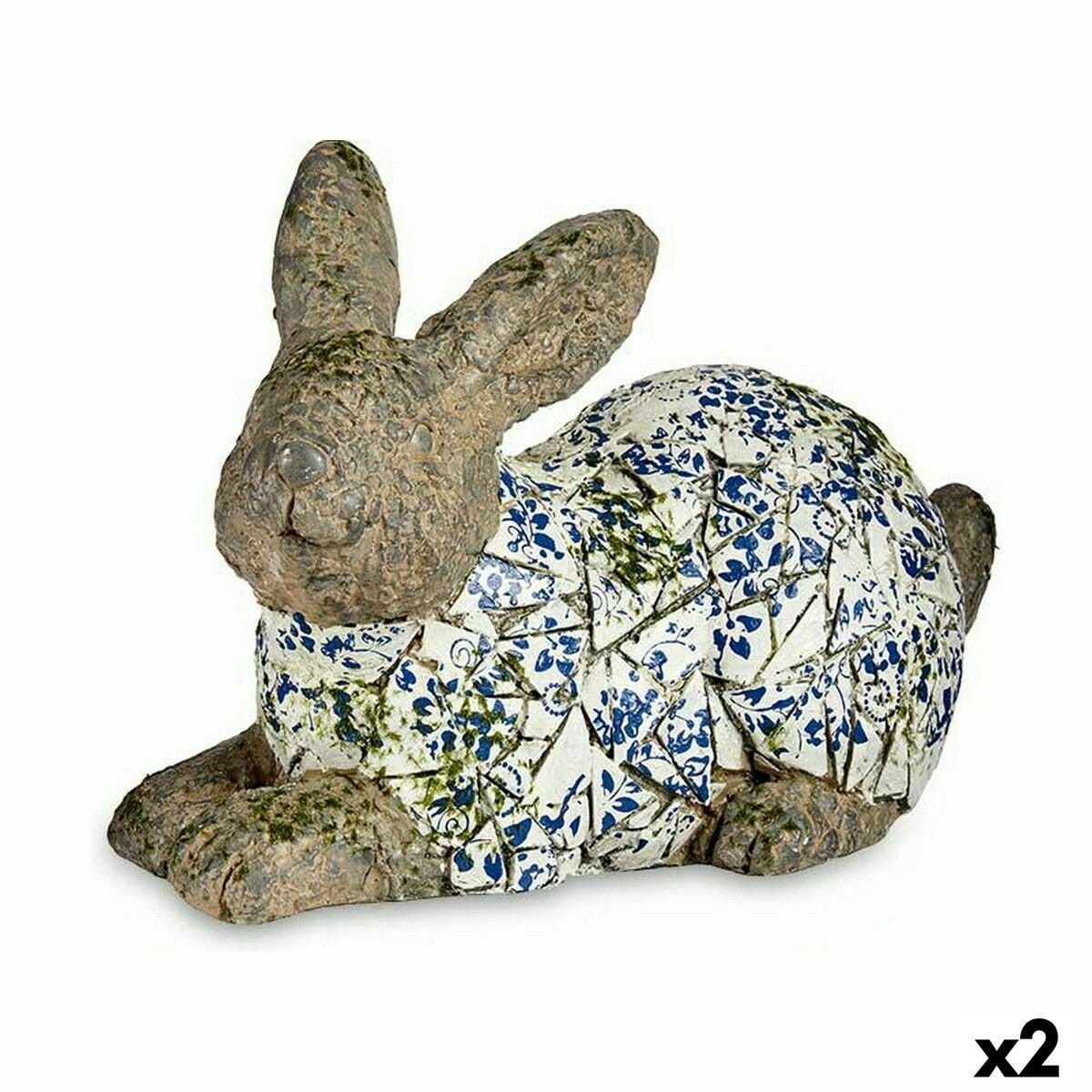 Figura Decorativa para Jardín Ibergarden Poliresina Conejo 20 x 29 x 40,5 cm (2 Unidades)