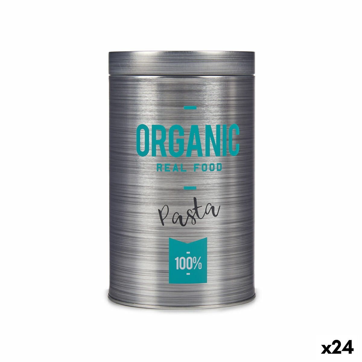 Bote Metálico Kinvara Organic Gris Hojalata 10,4 x 18,2 x 10,4 cm Pasta (24 Unidades)