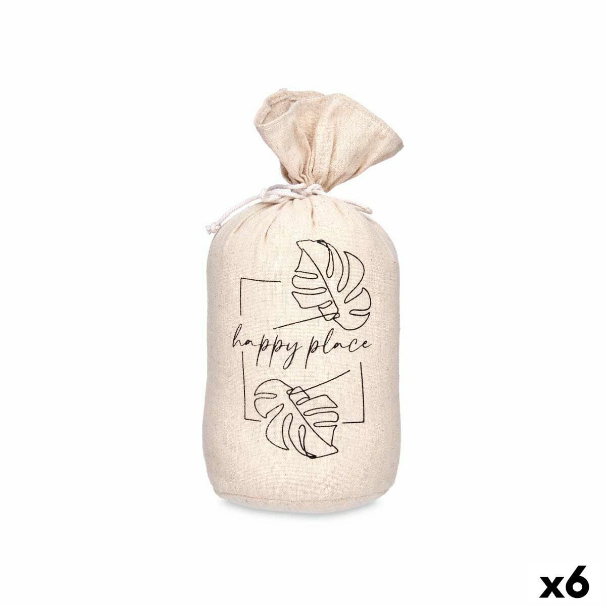 Sujetador de puerta Gift Decor Happy Place Tela 13 x 26 x 13 cm Saco (6 Unidades)