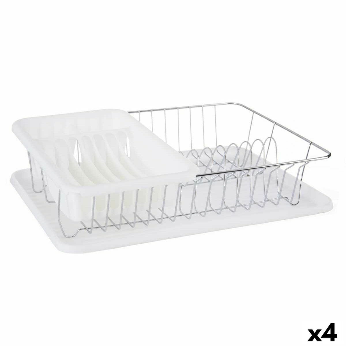 Escurridor para Fregadero Kinvara Blanco 43,5 x 11 x 33,5 cm (4 Unidades)