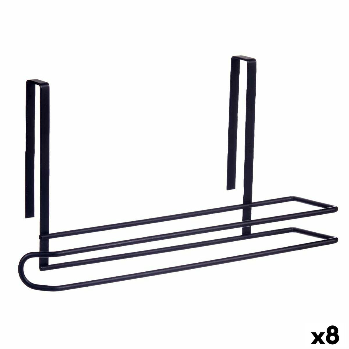 Portarrollo de Papel de Cocina Kinvara Negro Metal Hierro 34 x 17,3 x 10,5 cm (8 Unidades)