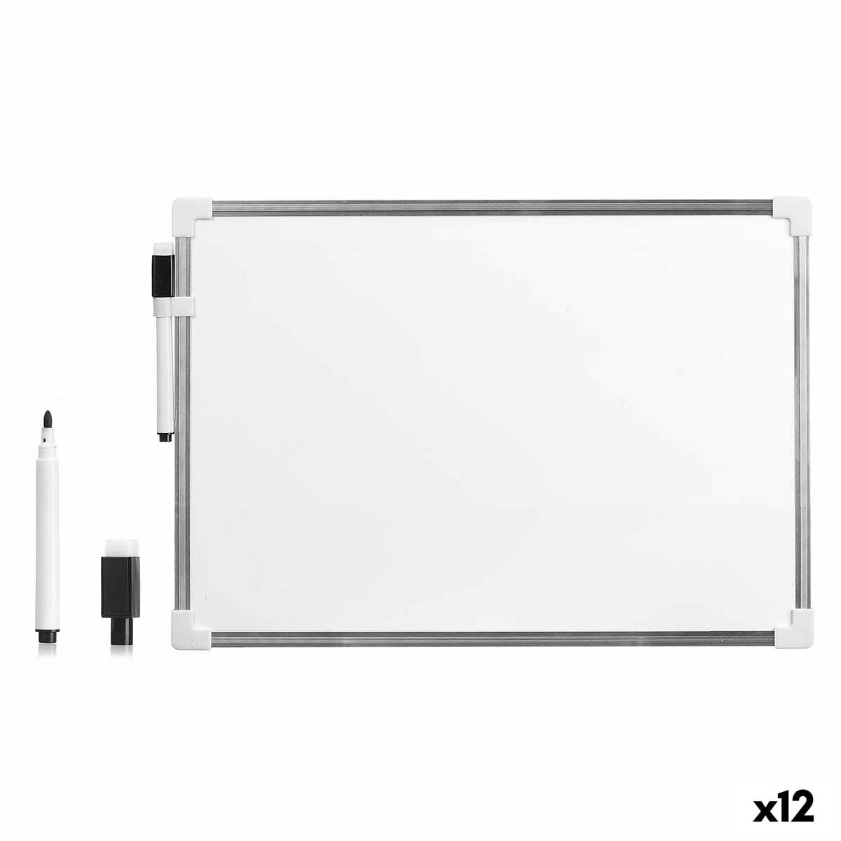 Pizarra Magnética con Rotulador Pincello Blanco Aluminio
