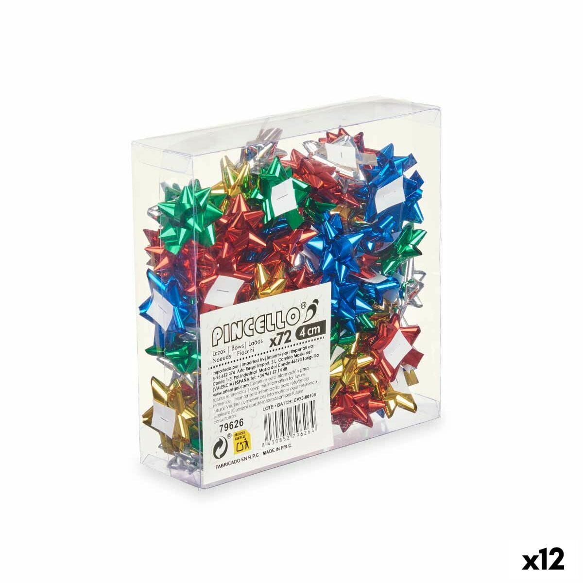 Lazos Pincello PVC 4 cm 19 x 19 x 6 cm Brillo Multicolor (12 Unidades)