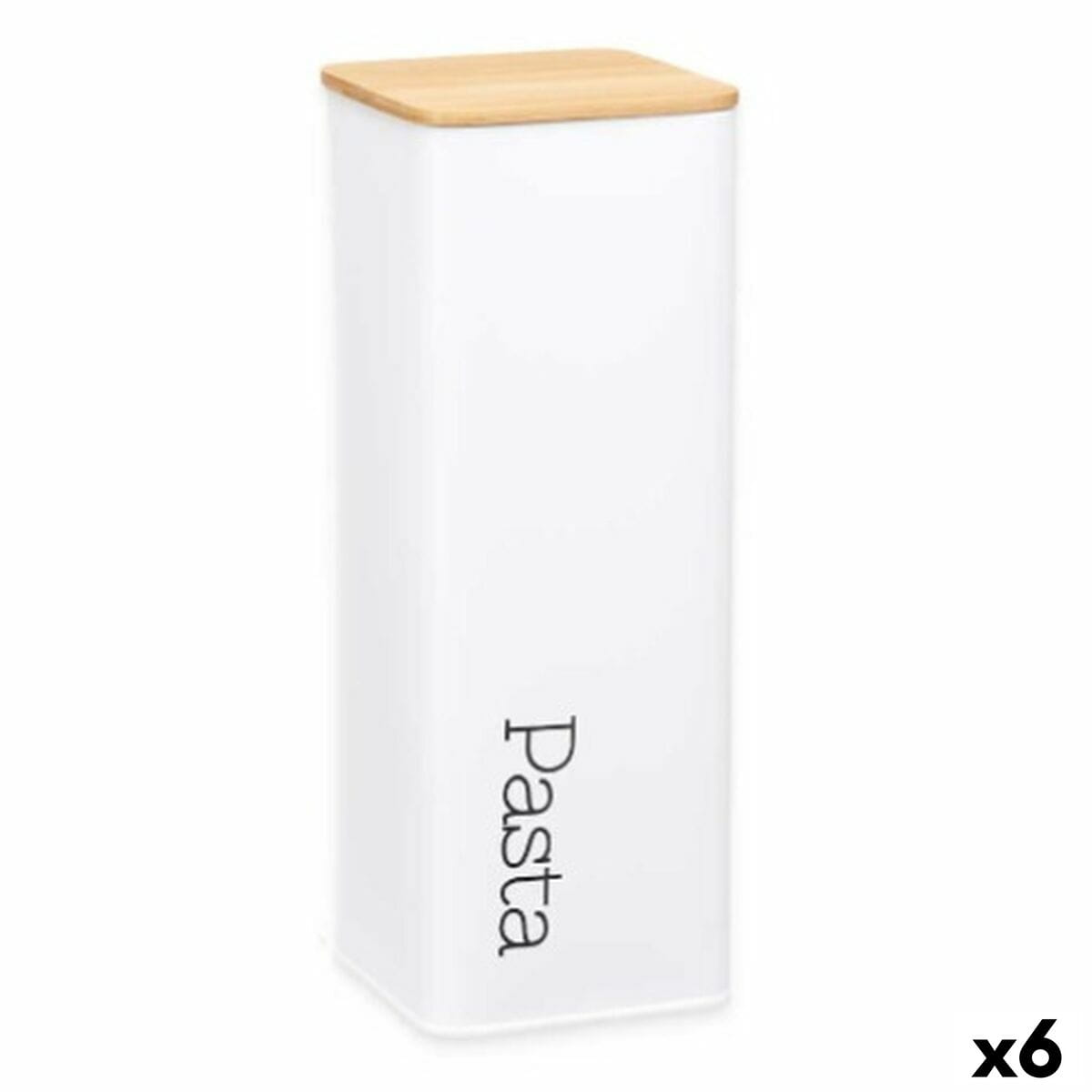 Bote Metálico Kinvara Blanco Metal 8 x 26,5 x 8 cm Pasta (6 Unidades)