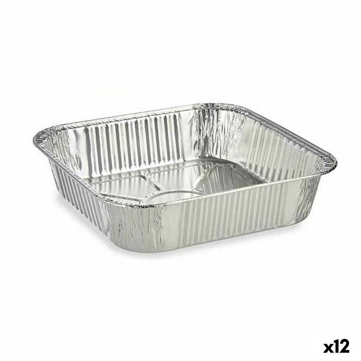 Set de bandejas para Alimentos Kinvara Desechable Cuadrado 12 Unidades