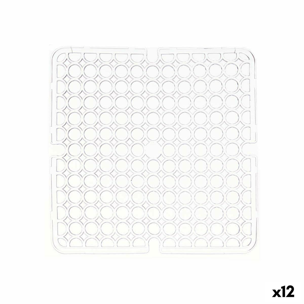 Alfombrilla Antideslizante Kinvara Transparente Plástico 28 x 0,1 x 28 cm 28,5 x 0,1 x 28 cm Fregadero (12 Unidades)