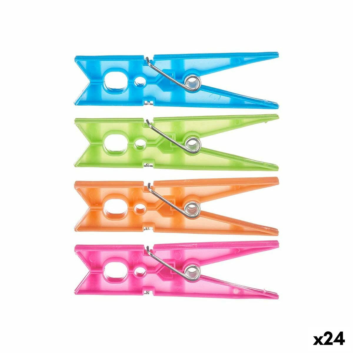 Pinzas para la Ropa Multicolor Plástico 1 x 8 x 8 cm 17 x 8 x 4 cm 13 x 20 x 4 cm 13 x 25 x 4 cm Set 24 Piezas (24 Unidades)