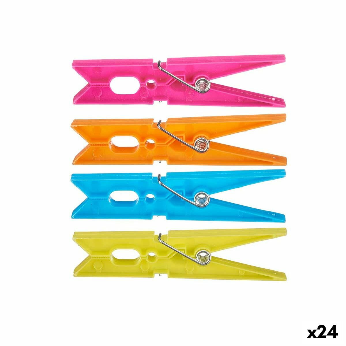 Pinzas para la Ropa Multicolor Plástico 15 x 29 x 4,5 cm 1,2 x 9,5 x 9,5 cm Set 24 Piezas (24 Unidades)
