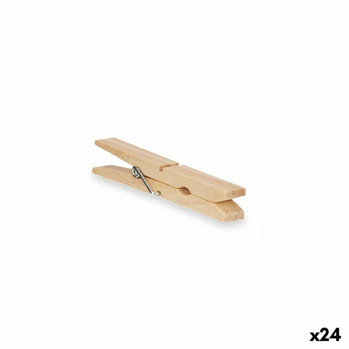 Pinzas para la Ropa Madera 13 x 24 x 3 cm 1,2 x 9,8 x 9,8 cm 13 x 25 x 3 cm Set 24 Piezas (24 Unidades)