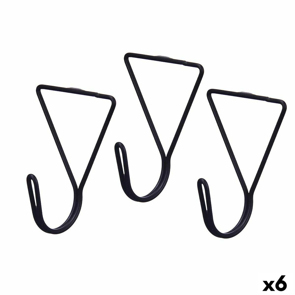 Colgadores Gift Decor Negro Metal Triangular Set 3 Piezas (6 Unidades)