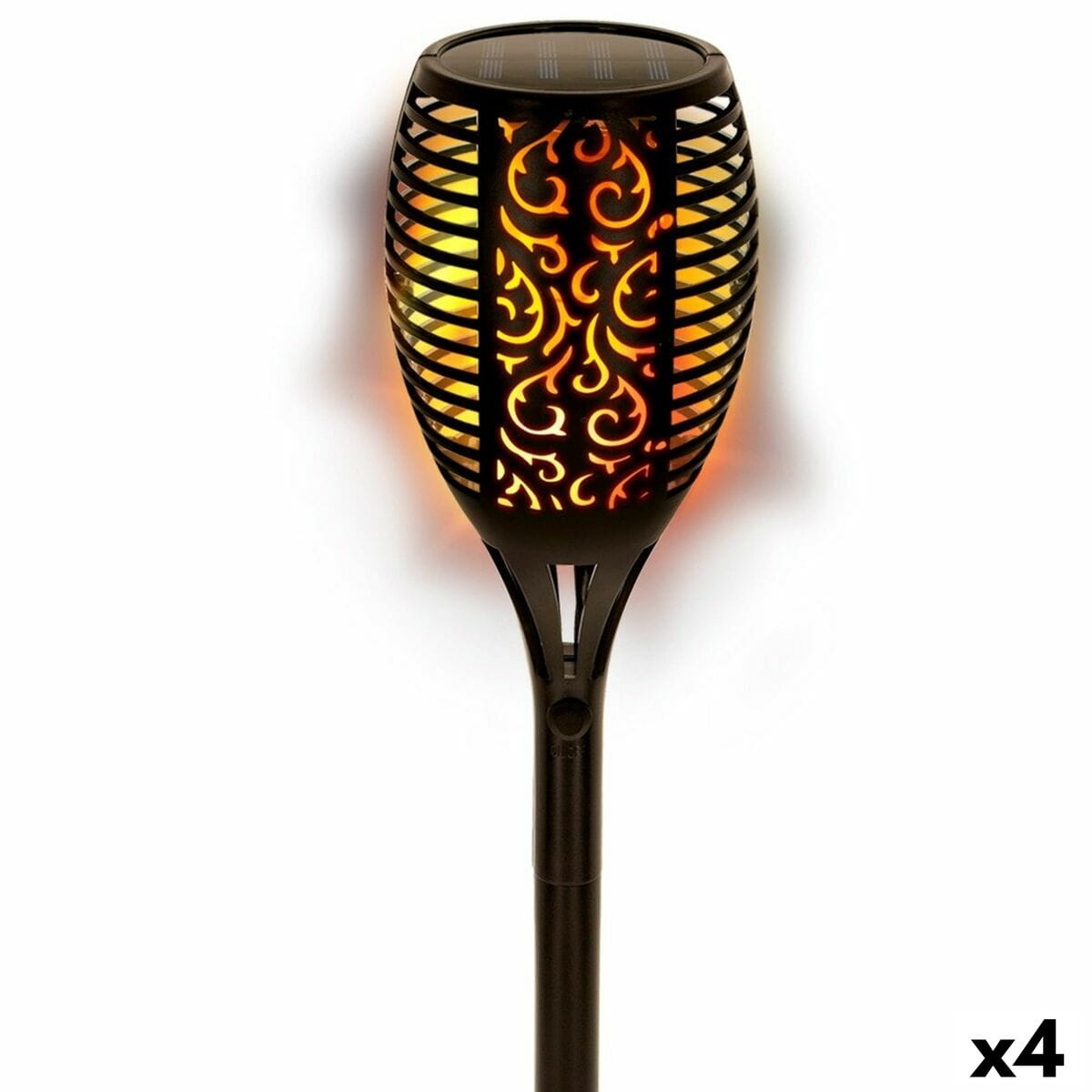 Set de estacas solares de jardín Aktive 51 Plástico 11 x 77,5 x 11 cm (4 Unidades)