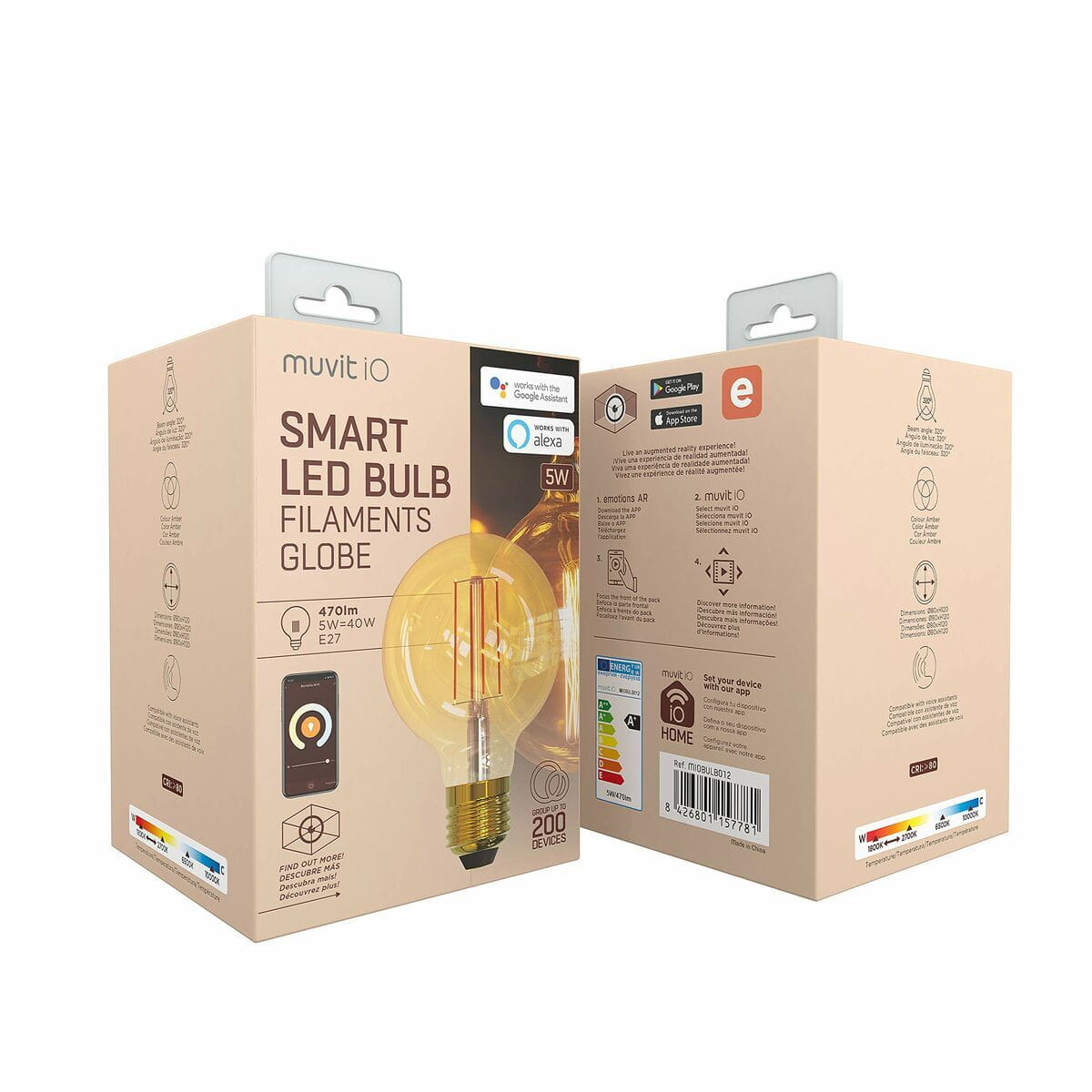 Bombilla Inteligente Muvit iO 5 W E27 1800 K 2700 K 480 Lm Wi-Fi