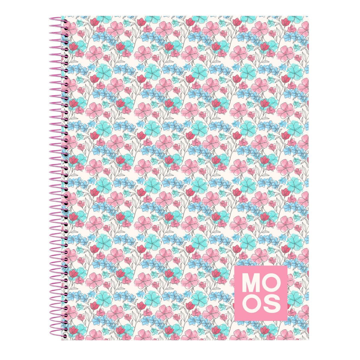 Libreta Moos Flores Multicolor A4 120 Hojas