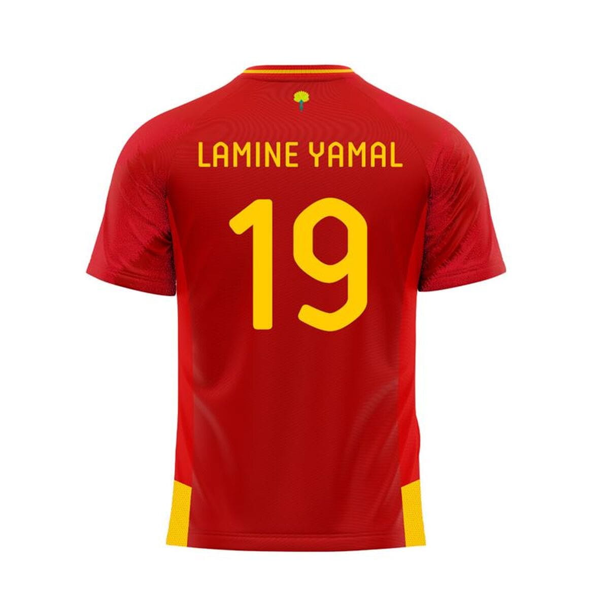 Camiseta de Fútbol de Manga Corta para Niños RFEF Lamine Yamal 19 Rojo