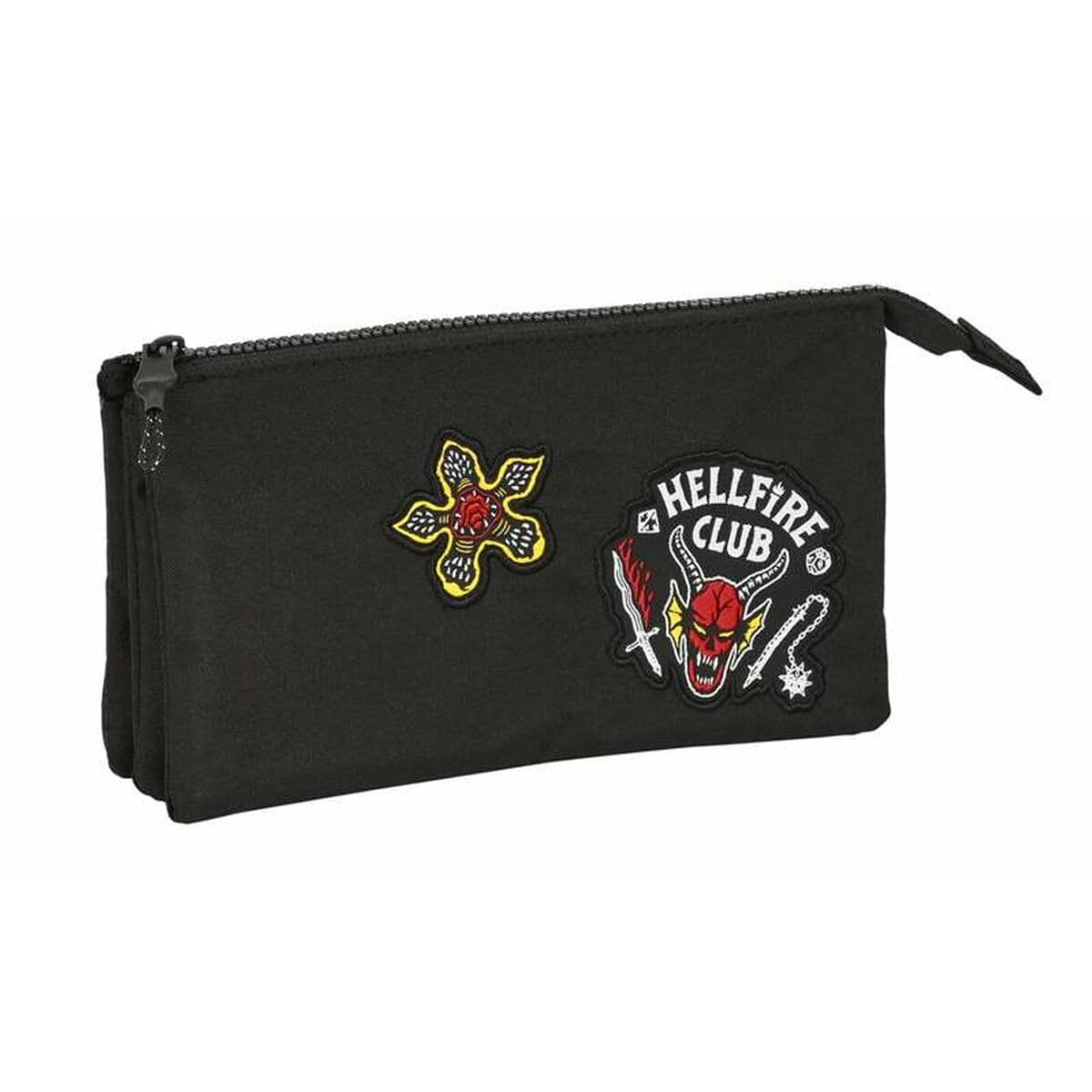 Portatodo Triple Stranger Things Negro 22 x 12 x 3 cm