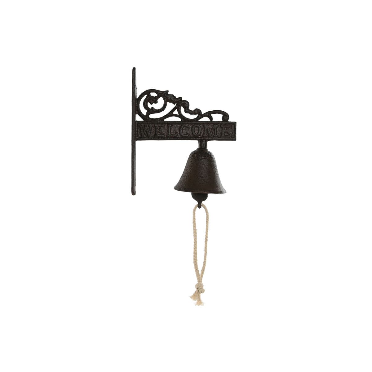 Campana Home ESPRIT Marrón Negro Cuerda Hierro 14,5 x 7,5 x 18,5 cm