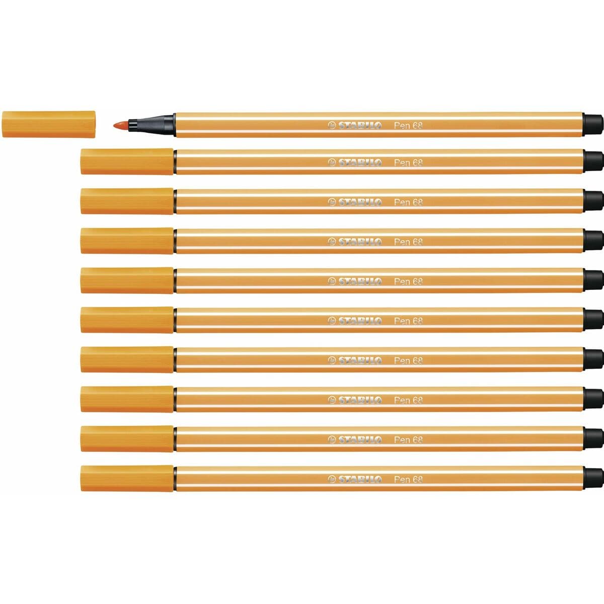 Rotuladores Stabilo Pen 68 Naranja (10 Piezas)