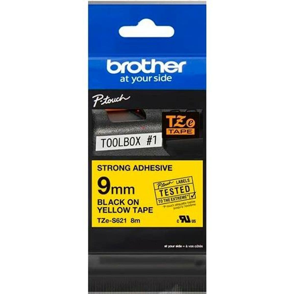 Cinta Matricial Original Brother TZeS621 Negro/Amarillo