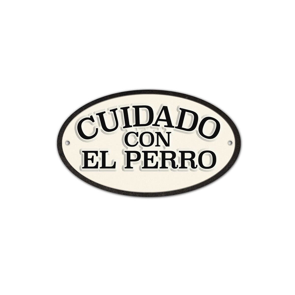Placa Magnet & Steel Cuidado con el Perro 16,3 x 9,5 cm