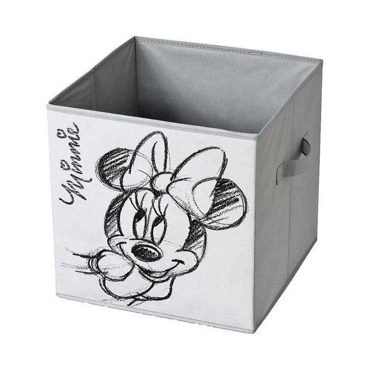 Cubo contenedor Domopak Living Minnie Gris claro Tela 32 x 32 x 32 cm