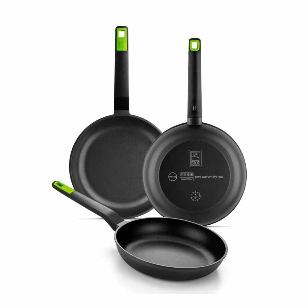 Juego de Sartenes BRA GASTRO A841202 Aluminio Forjado 3 Piezas