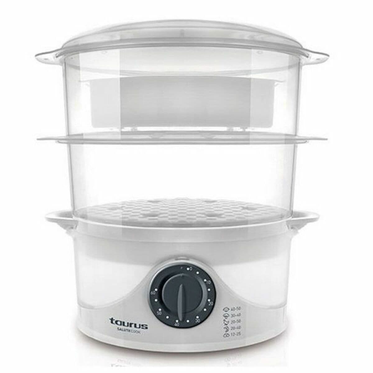 Cocedor a Vapor Eléctrico Taurus SALUTECOOK Blanco 800 W Plástico