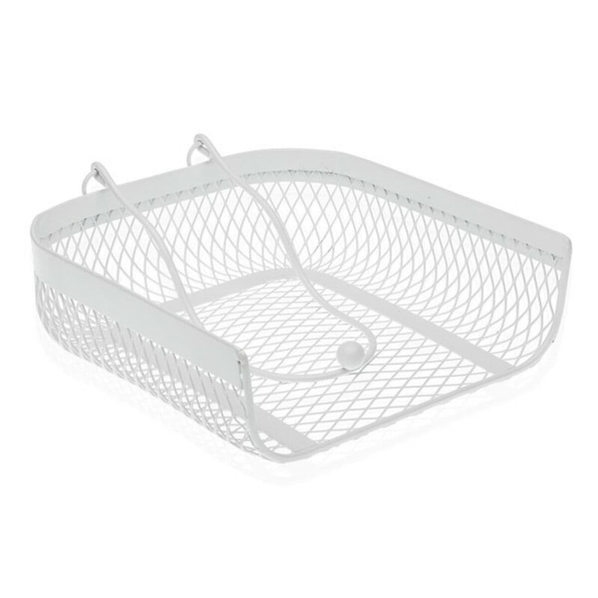 Servilletero Versa Blanco Metal Acero 20 x 6,8 x 18,5 cm
