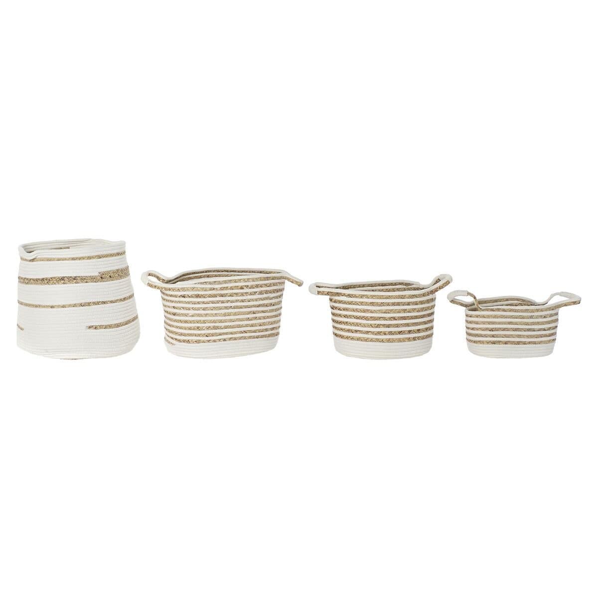 Juego de Cestas DKD Home Decor Hierba marina Boho 36 x 36 x 34 cm