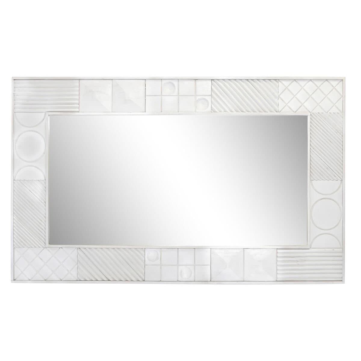 Espejo de pared DKD Home Decor Blanco Moderno Rombos 154 x 4 x 94 cm