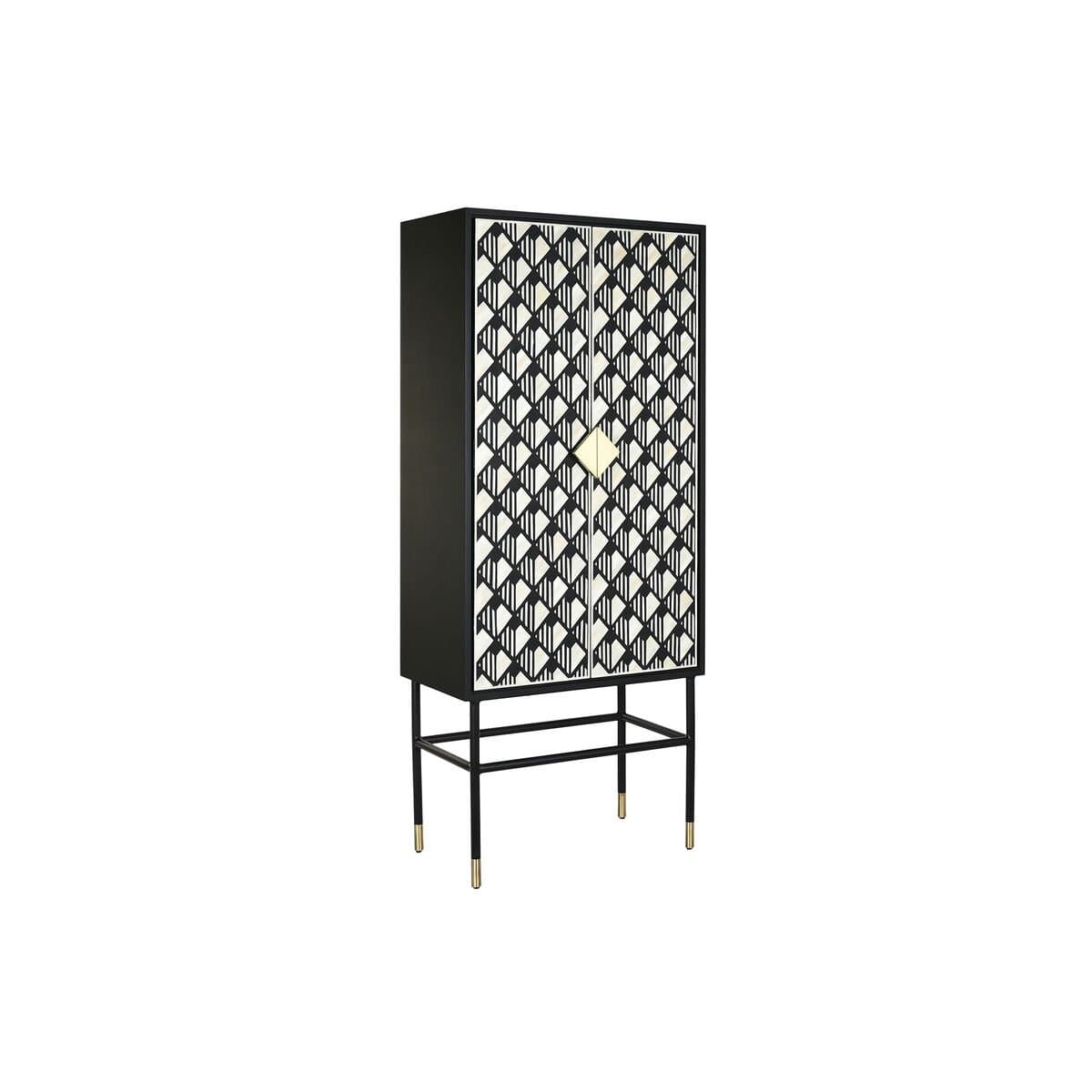 Armario DKD Home Decor Negro Blanco Hueso Resina Madera MDF (75 x 40 x 180 cm)