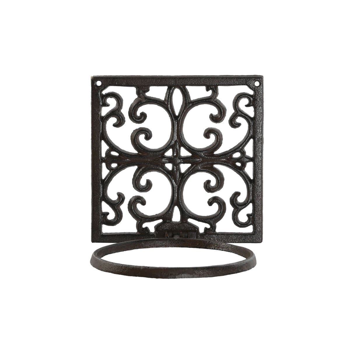 Soporte de Pared para Colgar Macetas Home ESPRIT Marrón oscuro Hierro 18 x 17,5 x 18 cm