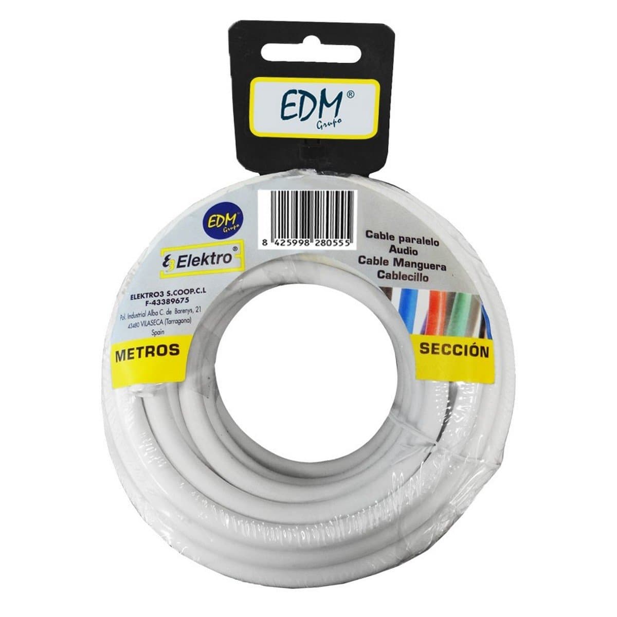Cable Coaxial Antena TV EDM 28124 Blanco 20 m 2 x 2,5 mm