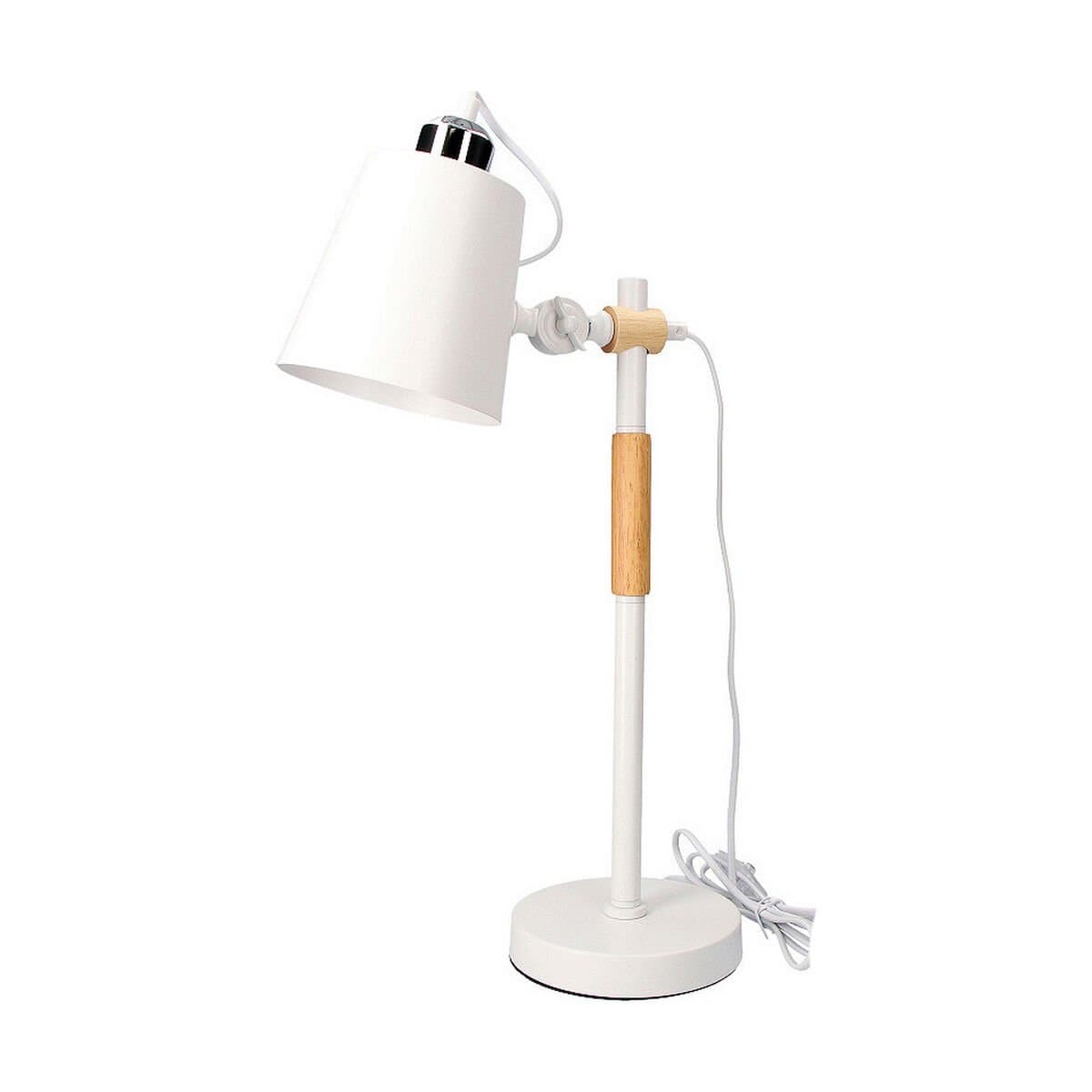 Flexo/Lámpara de escritorio EDM 32115 Blanco Madera Metal 60 W E27 Ø 15 x 54 cm Vintage
