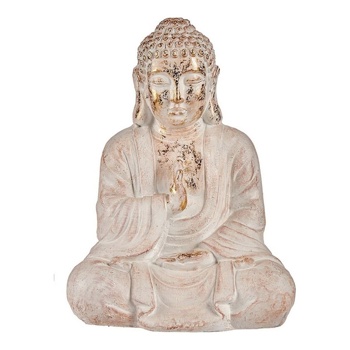 Figura Decorativa para Jardín Ibergarden Blanco Dorado Poliresina 23,5 x 49 x 36 cm Buda