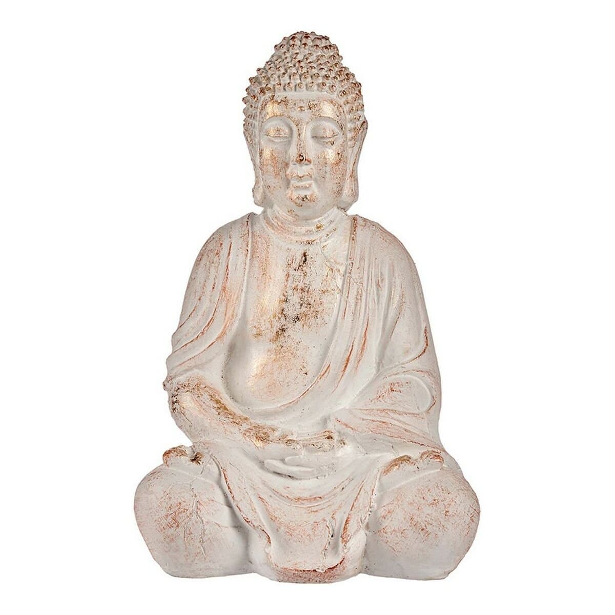 Figura Decorativa para Jardín Ibergarden Blanco Dorado Poliresina 24,5 x 50 x 31,8 cm Buda