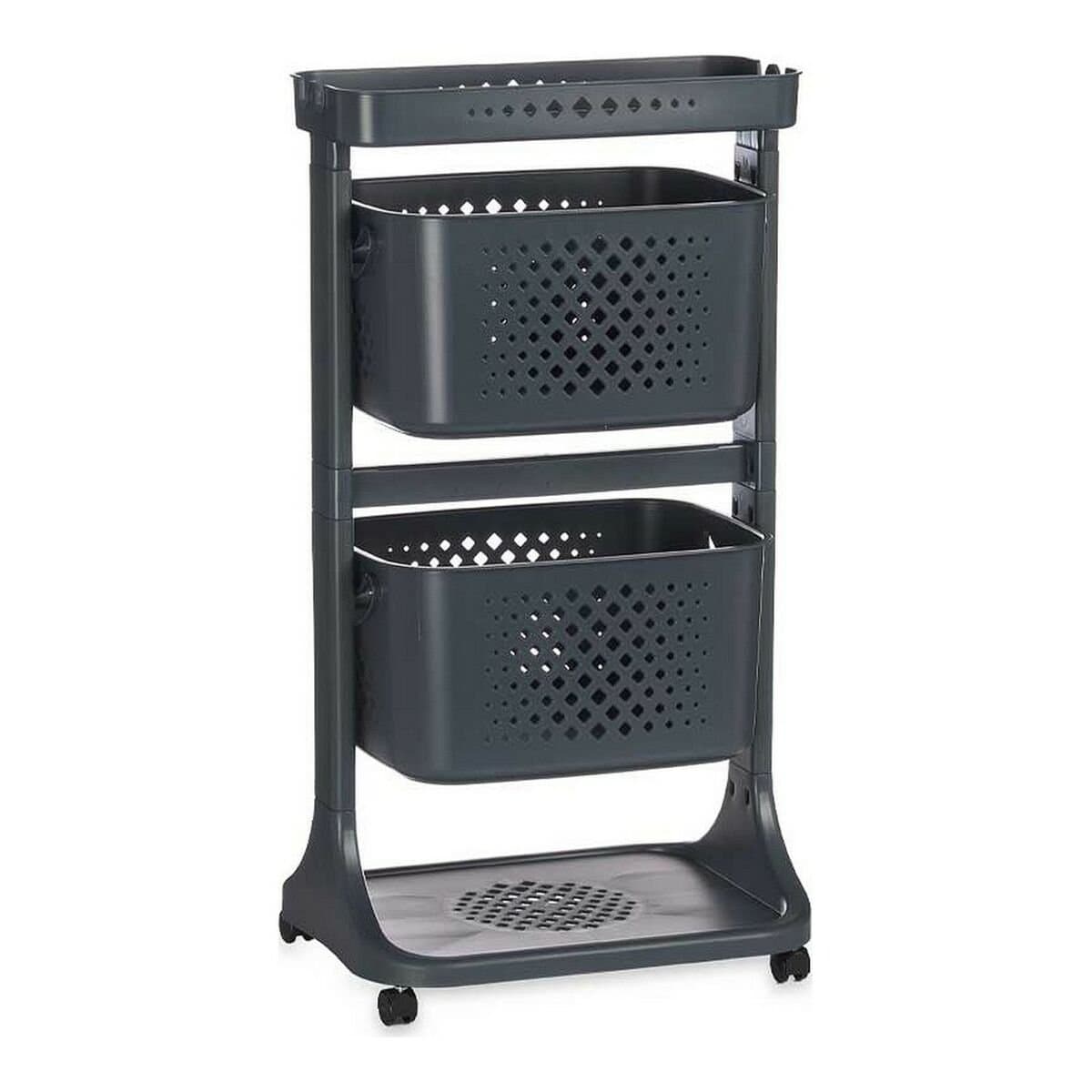 Carrito Verdulero Kinvara Antracita Polipropileno Plástico 38 x 81,2 x 43,6 cm 35 x 82 x 43 cm