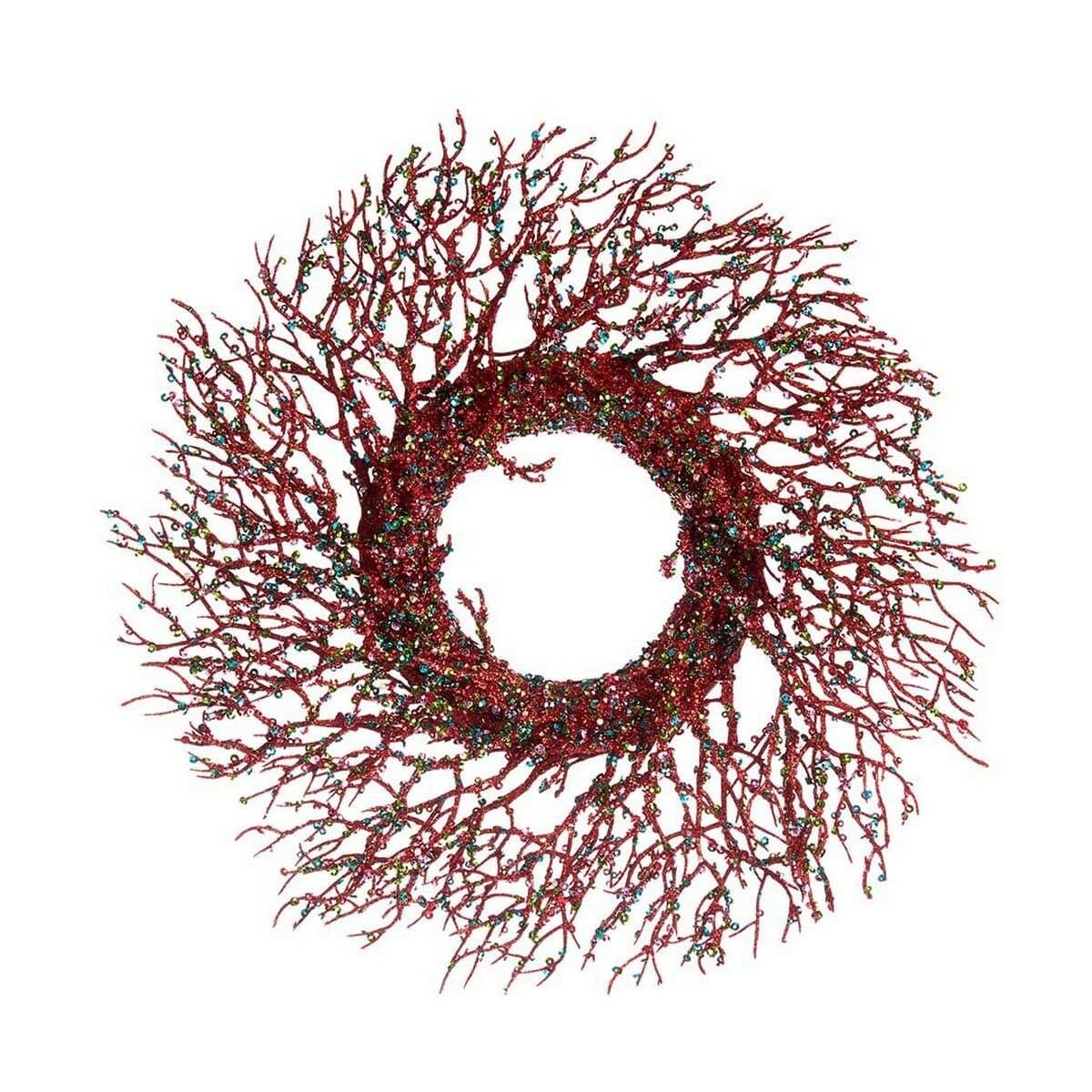 Corona de Navidad Krist+ Azul Rojo Plástico Rama 50 x 10 x 50 cm