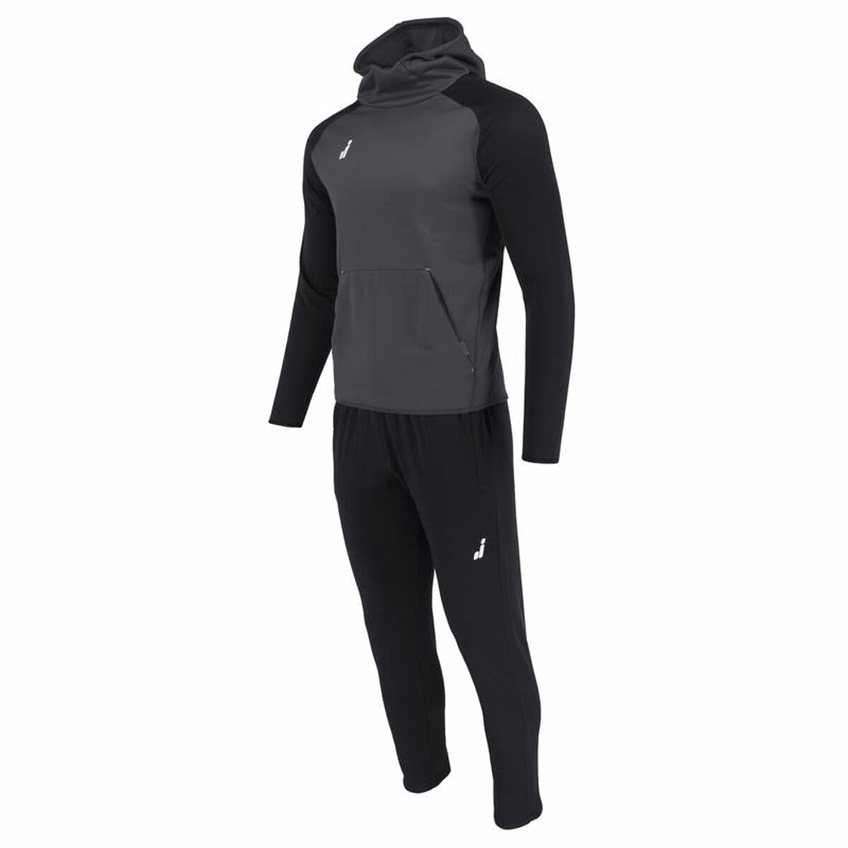 Chándal para Adultos Joluvi Hood Ran Negro Gris Hombre