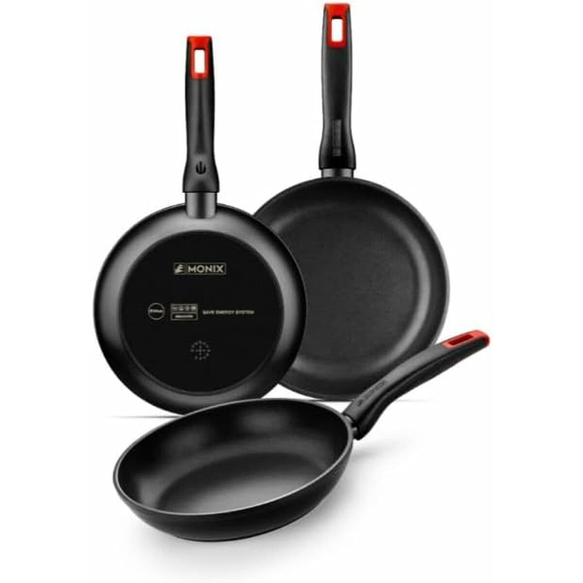 Juego de Sartenes Monix PRO Negro 3 Piezas