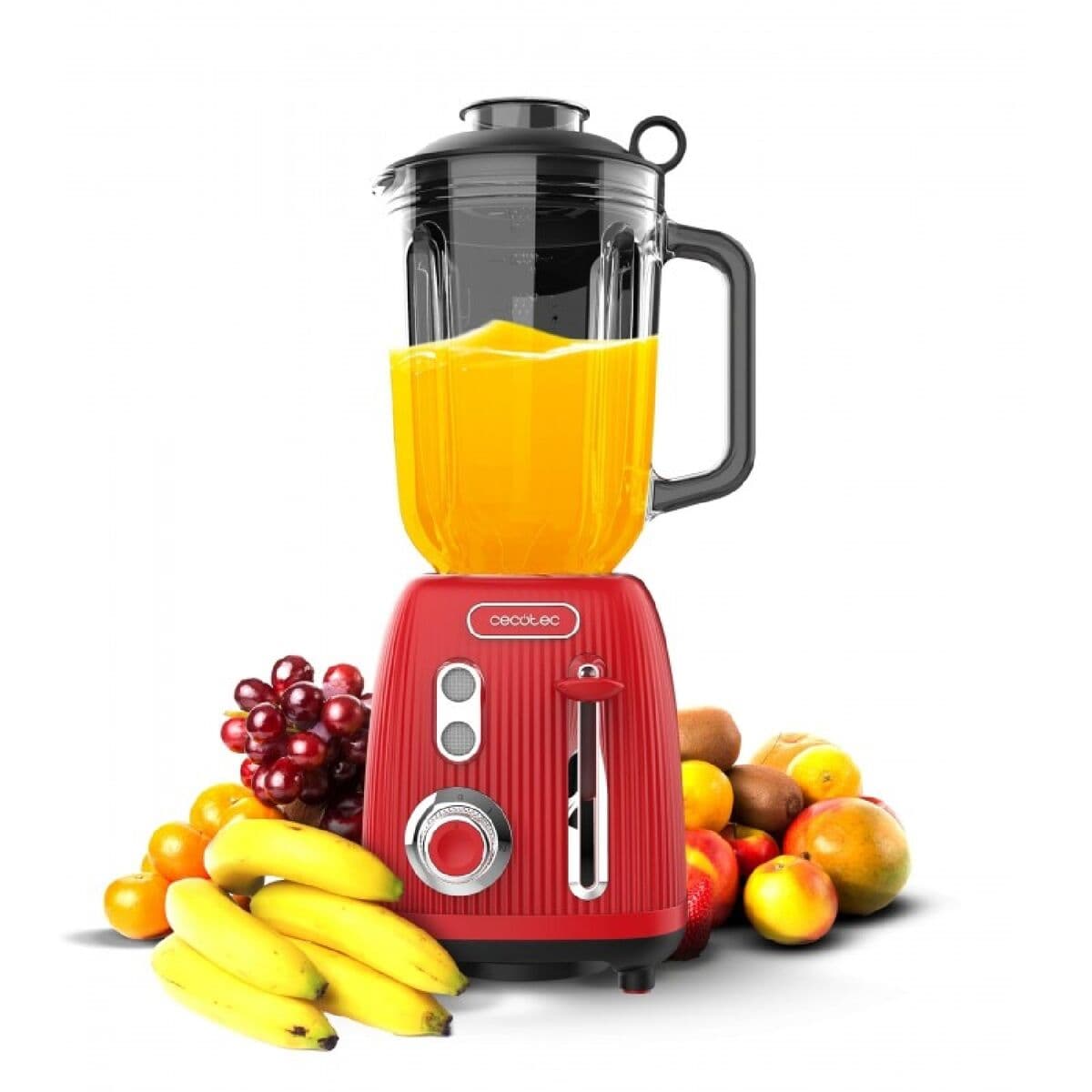 Batidora de Vaso Cecotec Power Black Titanium RetroRed Rojo