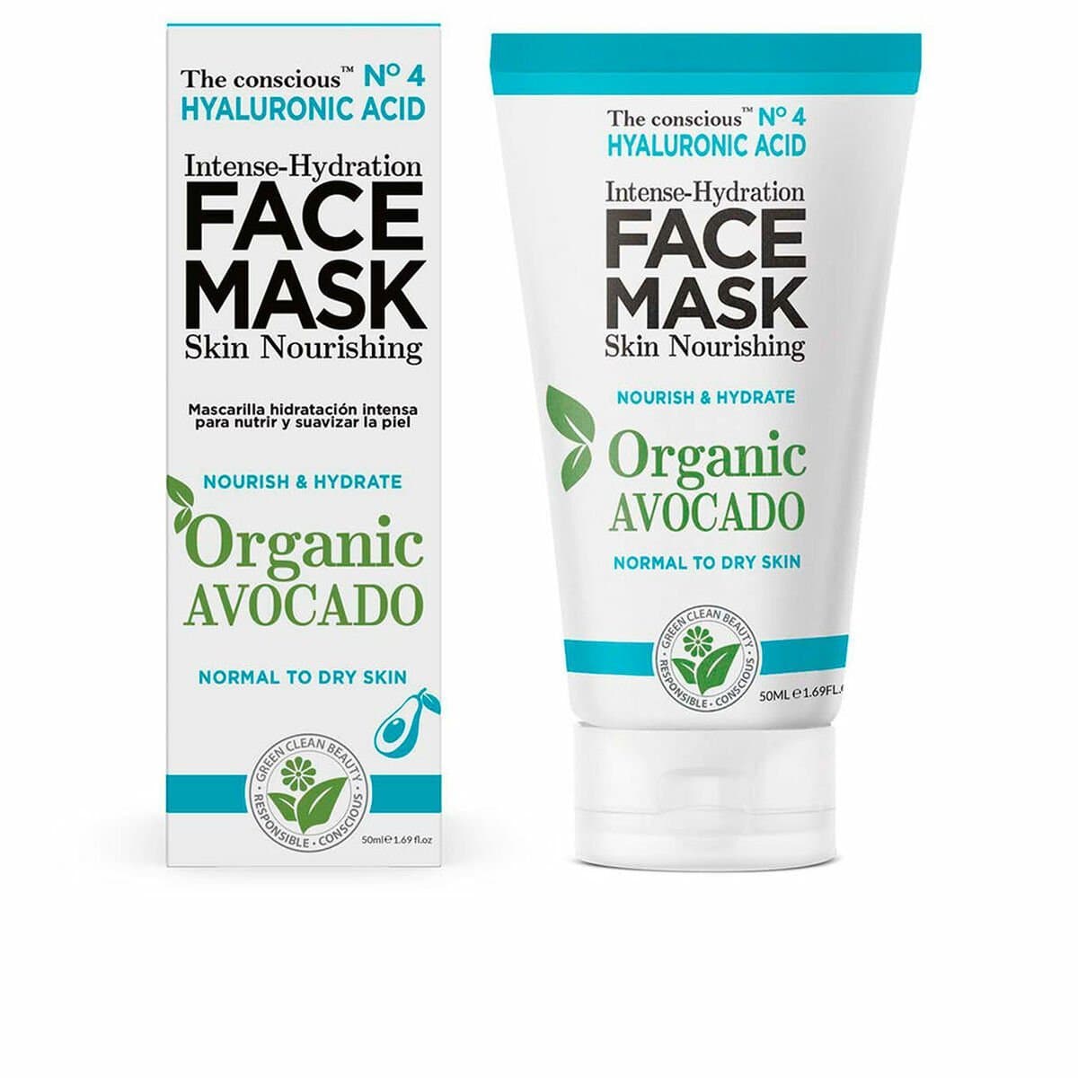 Mascarilla Facial Hidratante The Conscious Hyaluronic Acid 50 ml Aguacate