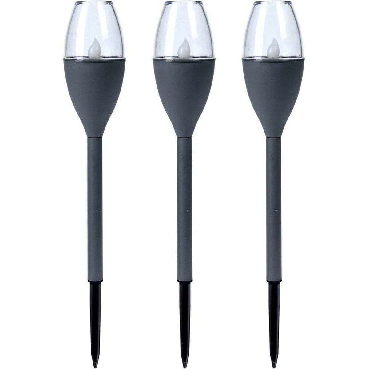 Set de antorchas solares de jardín Progarden Gris oscuro 21 x 8 x 31 cm Plástico
