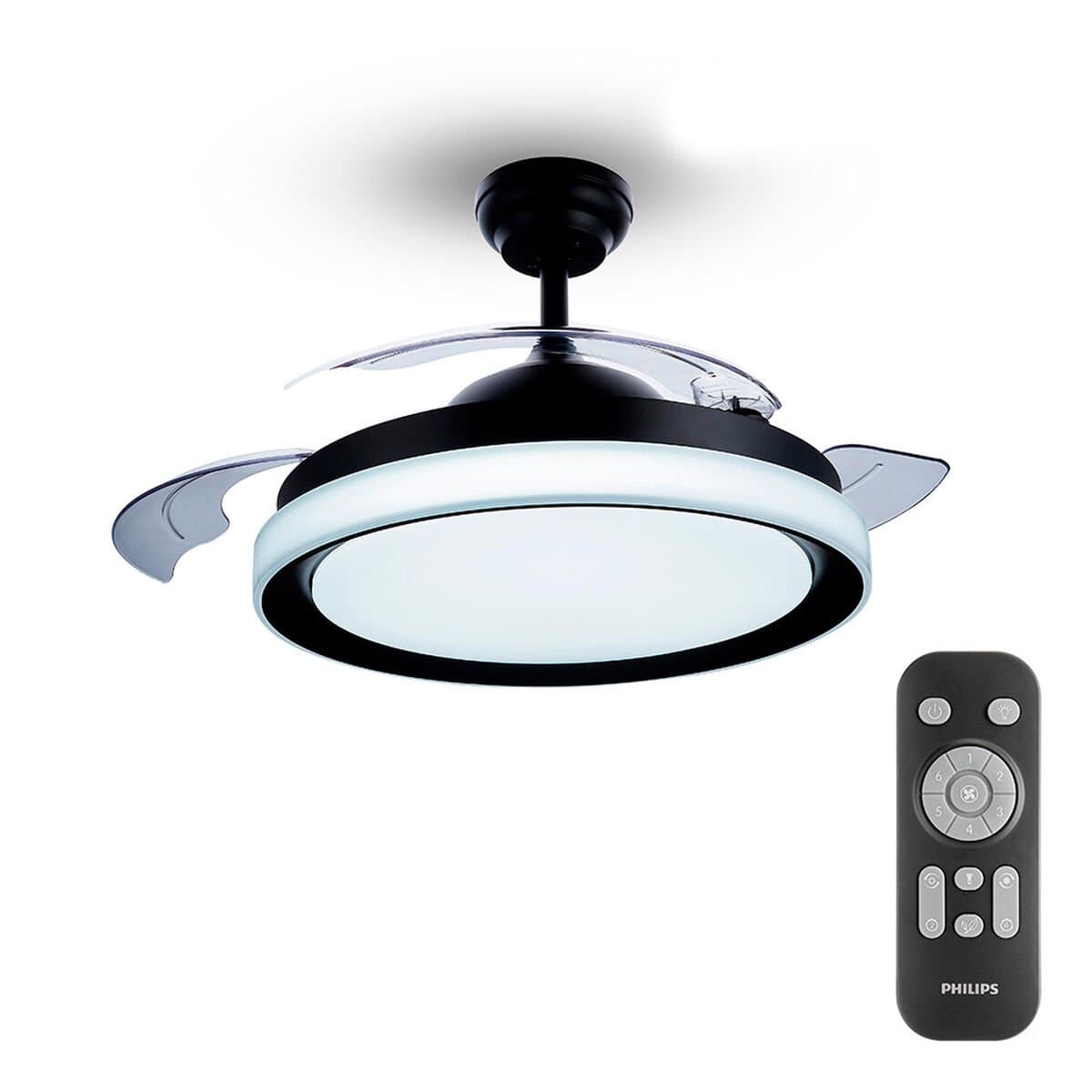 Ventilador de Techo con Luz Philips Atlas Negro 35 W 28 W 4500 Lm (2700 K)