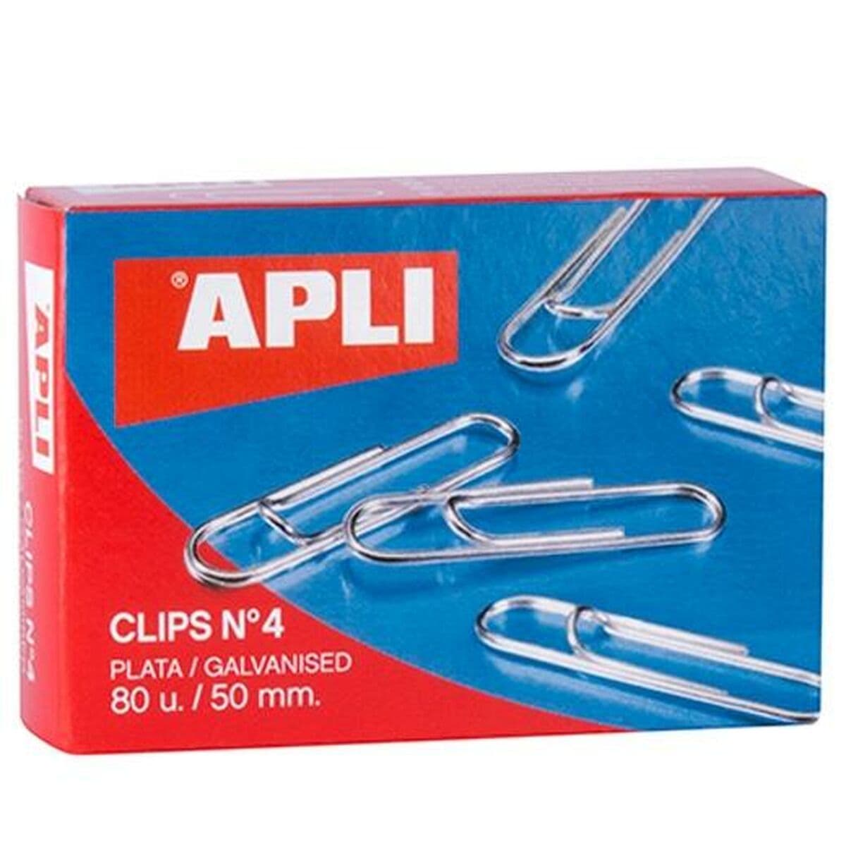 Clips Apli Nº4 50 mm Plateado (10 Piezas)