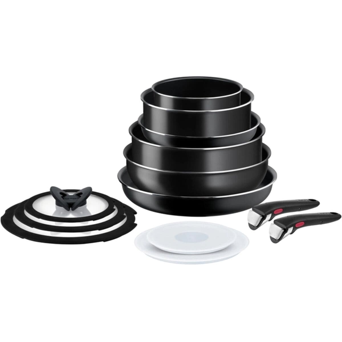 Juego de Sartenes Tefal Ingenio Easy Cook Clean 13 Piezas Negro Aluminio